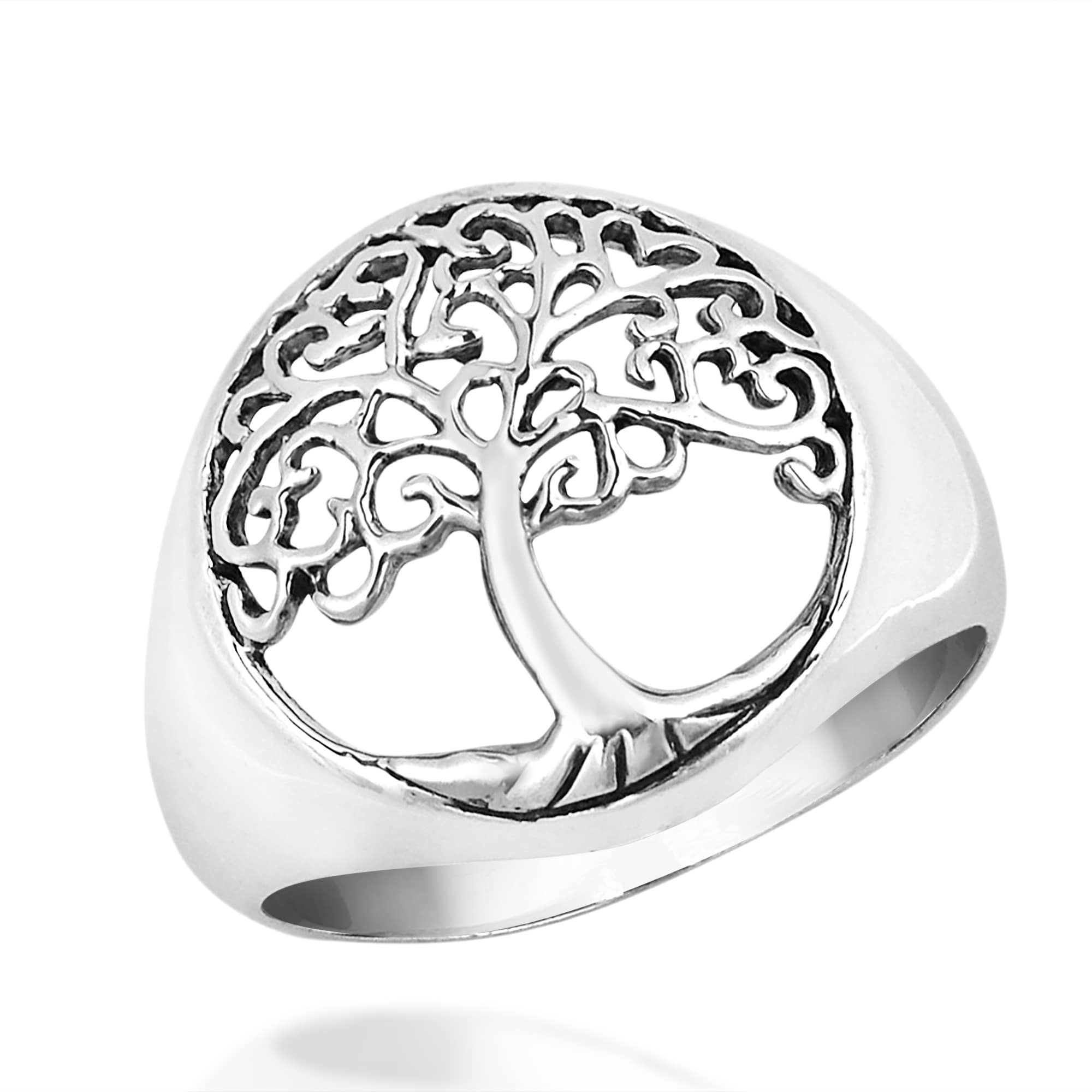 Handmade Love Swirls Tree Of Life 925 Sterling Silver Ring Tree Of Life 925 Sterling Silver Ring