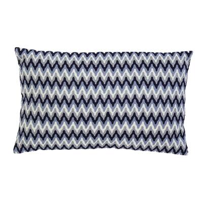 Embroidered Navy Throw Pillow