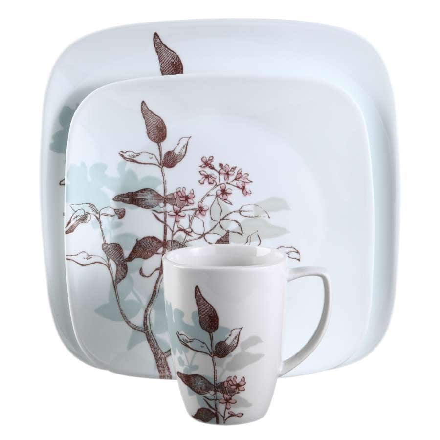 Corelle Square Twilight Grove 16-Piece Dinnerware Set
