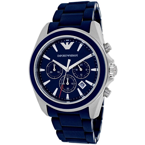 emporio armani watch blue rubber strap