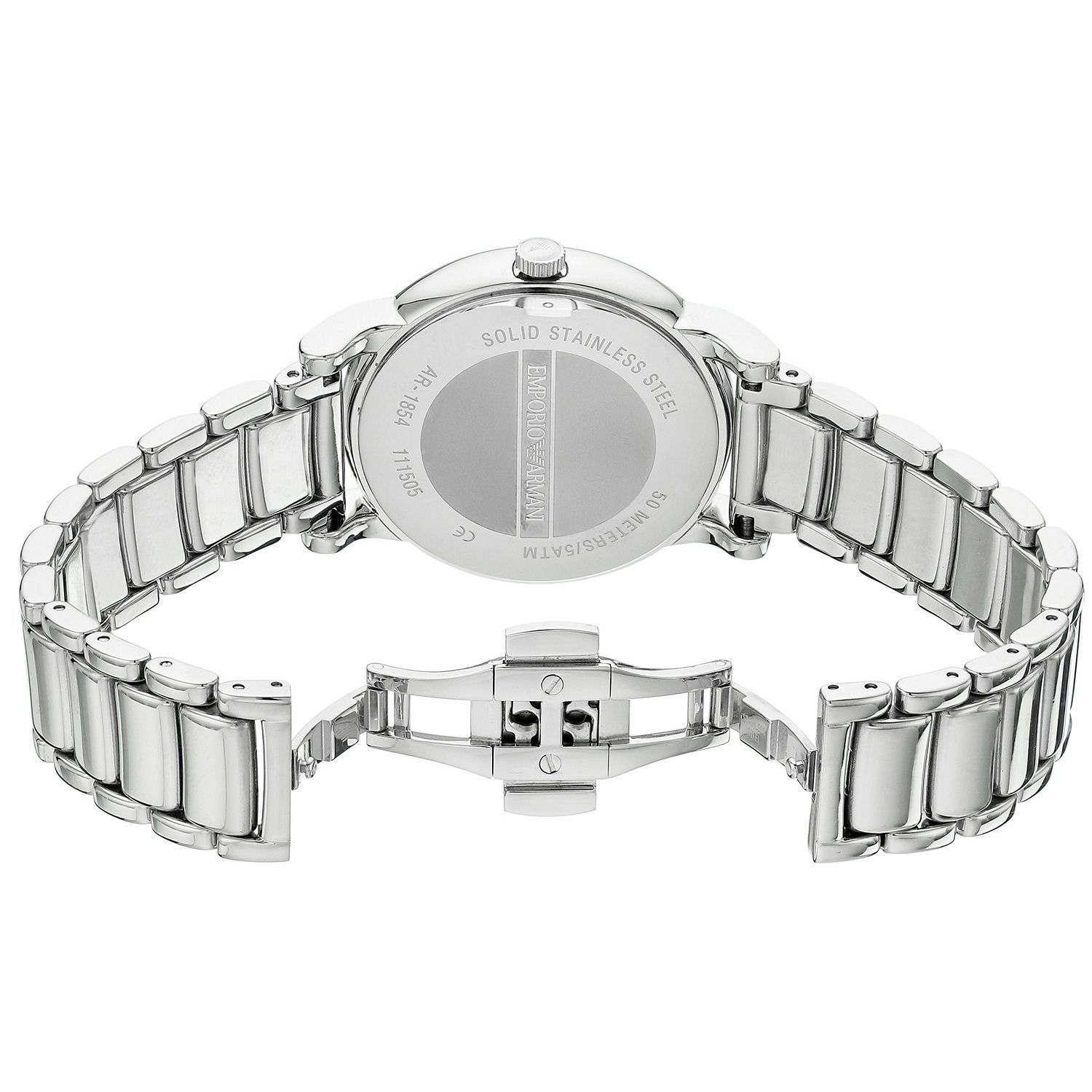 emporio armani solid stainless steel watch