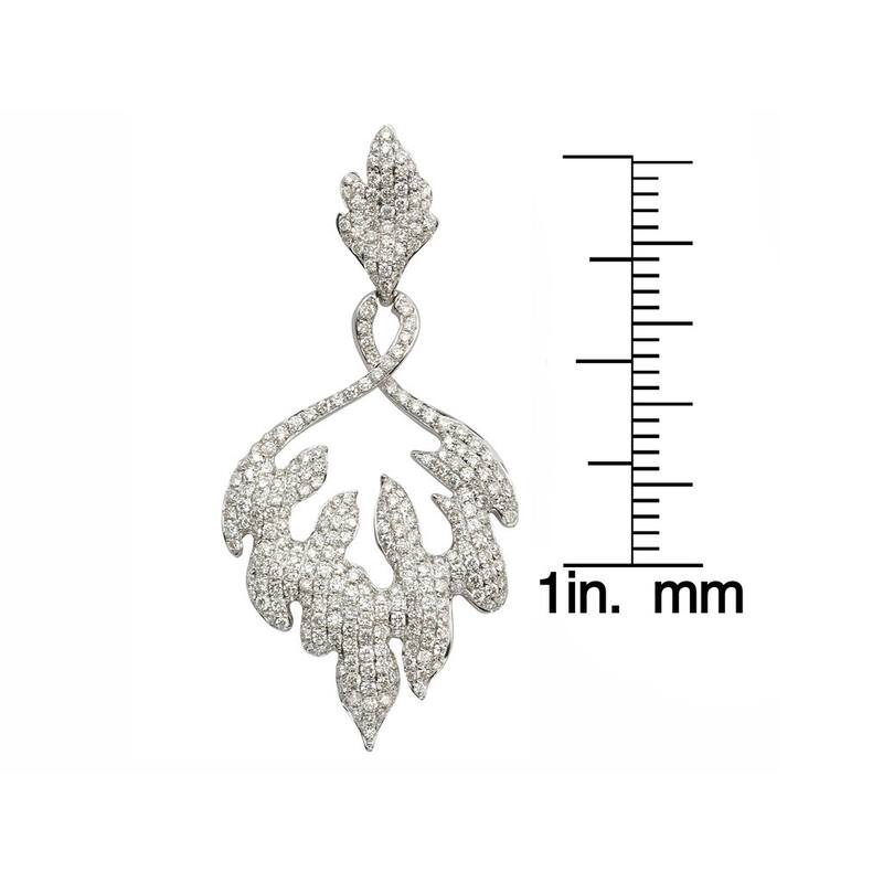 Kabella Luxe 18k White Gold 2 1/8ct TDW Diamonds Swirling Flame Necklace (G-H, SI1)