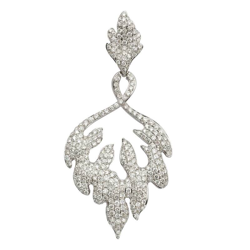 Kabella Luxe 18k White Gold 2 1/8ct TDW Diamonds Swirling Flame Necklace (G-H, SI1)