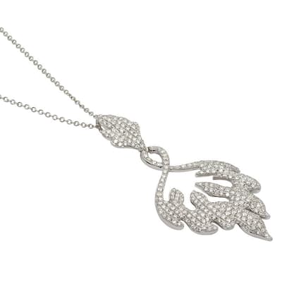 Kabella Luxe 18k White Gold 2 1/8ct TDW Diamonds Swirling Flame Necklace (G-H, SI1)