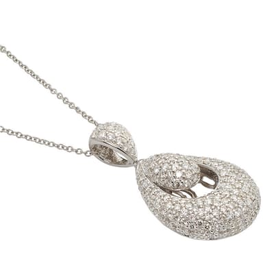 Kabella Luxe 18k White Gold 2 5/8ct TDW Diamond Teardrop Necklace (G-H, SI1)