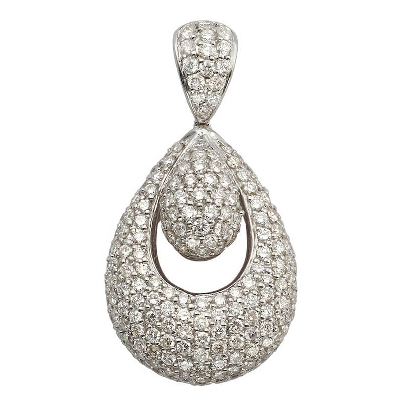 Kabella Luxe 18k White Gold 2 5/8ct TDW Diamond Teardrop Necklace (G-H, SI1)