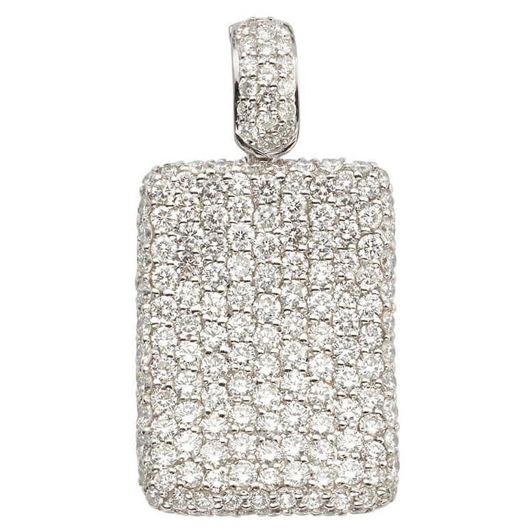 Kabella Luxe 18k White Gold 4 1/2ct TDW Diamond Square Necklace (G-H, SI1)