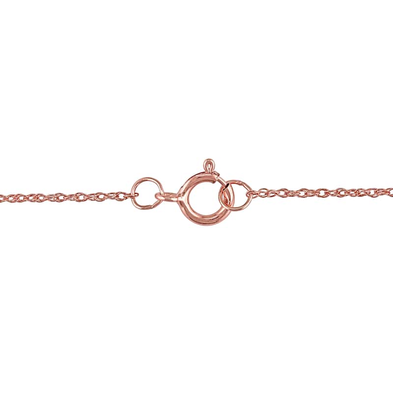 Miadora 10k Rose Gold Amethyst and 1/8ct TDW Diamond Bypass Teardrop Necklace (G-H, I2-I3)