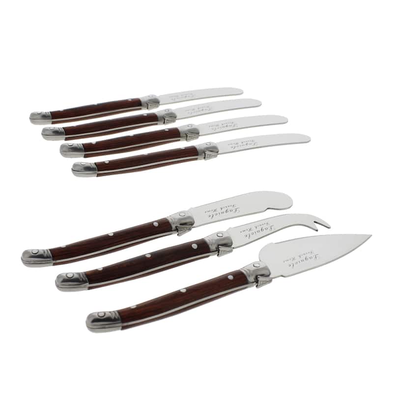 French Home 7-piece Laguiole Pakkawood Cheese Set