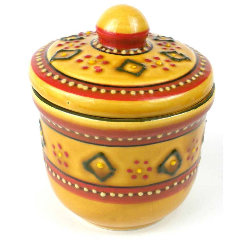 Handmade Encantada Pottery Red Sugar Bowl (Mexico)