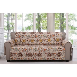 Slip Cover Quilted Furniture Protector Medallion Saffron Couch Chair Love Seat 