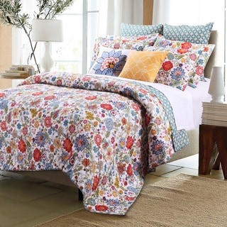 Greenland Home Fashions Astoria White Oversized Cotton 3-piece Quilt ...