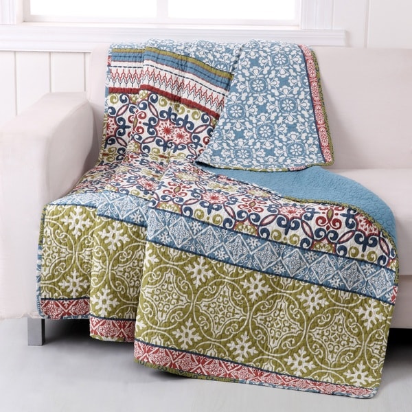 Greenland Home Fashions Shangri-La Quilted Cotton Throw