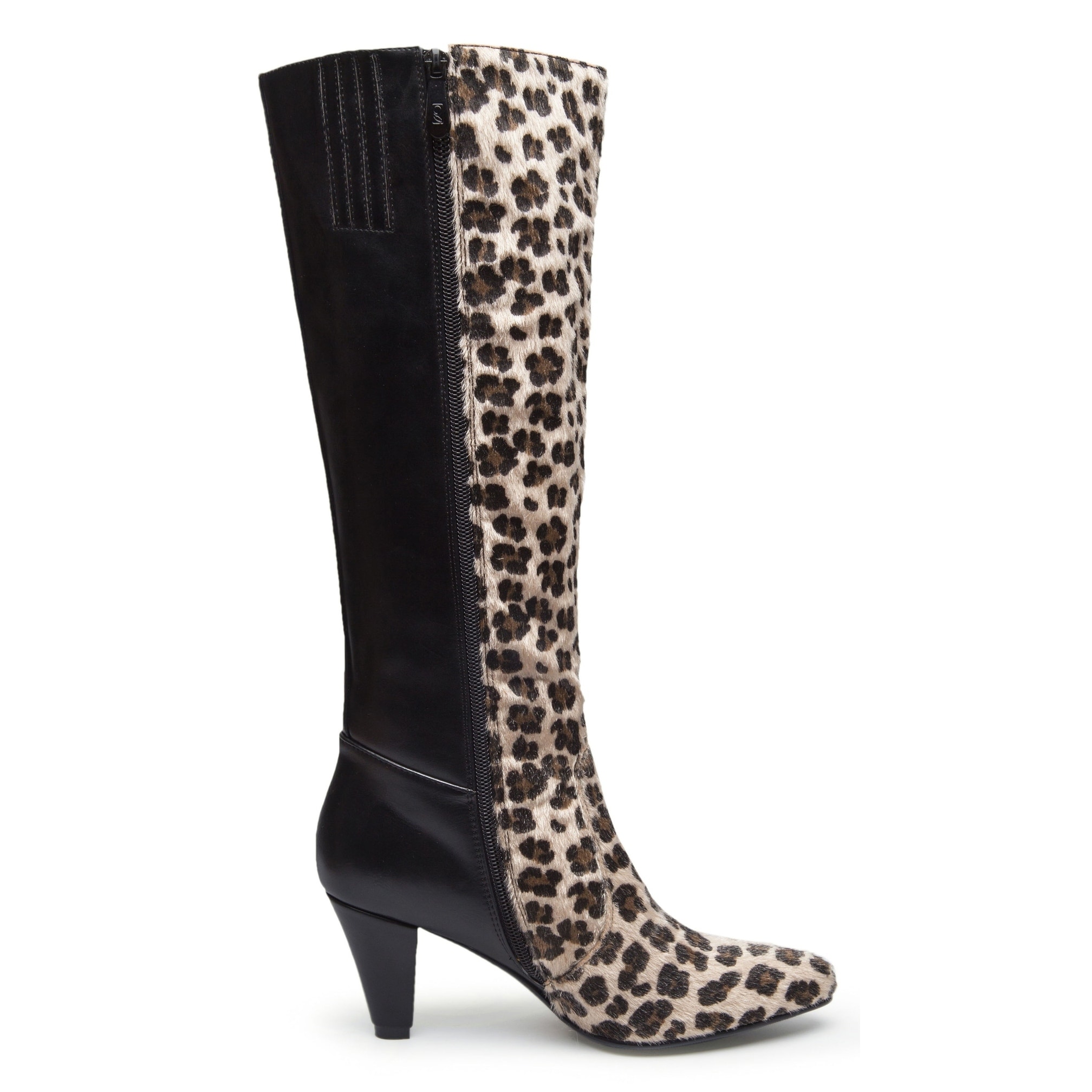 leopard print fur boots