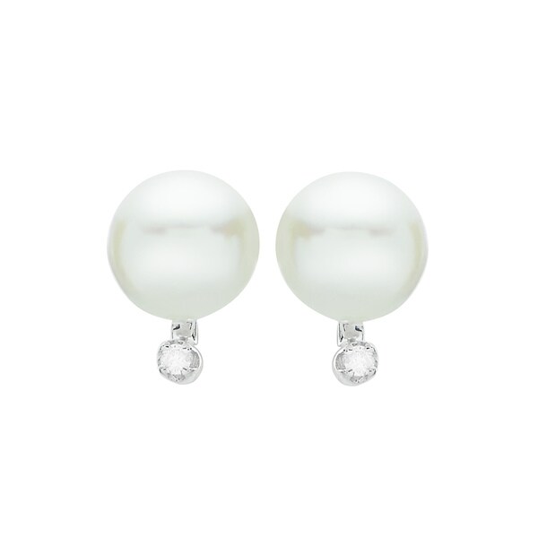 gold pearl diamond earrings