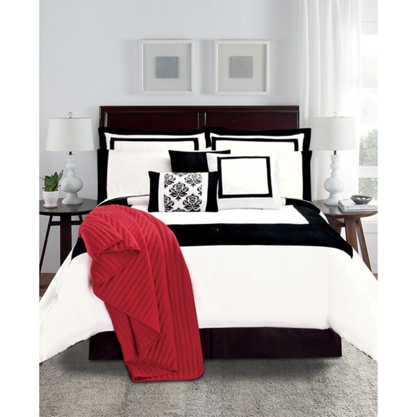 Hotel Reversible Microfiber 12-piece Bed in a Bag with Sheet Set