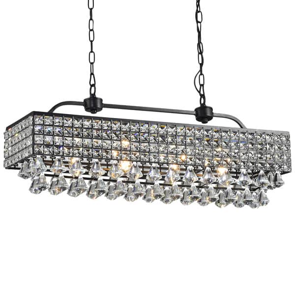 Jolie Antique Black 5 Light Rectangular Crystal Jolie Antique Black 5 Light Rectangular Crystal