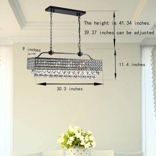 Jolie Antique Black 5-light Rectangular Crystal Chandelier (Antique Black, 4-light, Crystal Chandelier) - Chandeliers For Bedrooms by Overstock.com