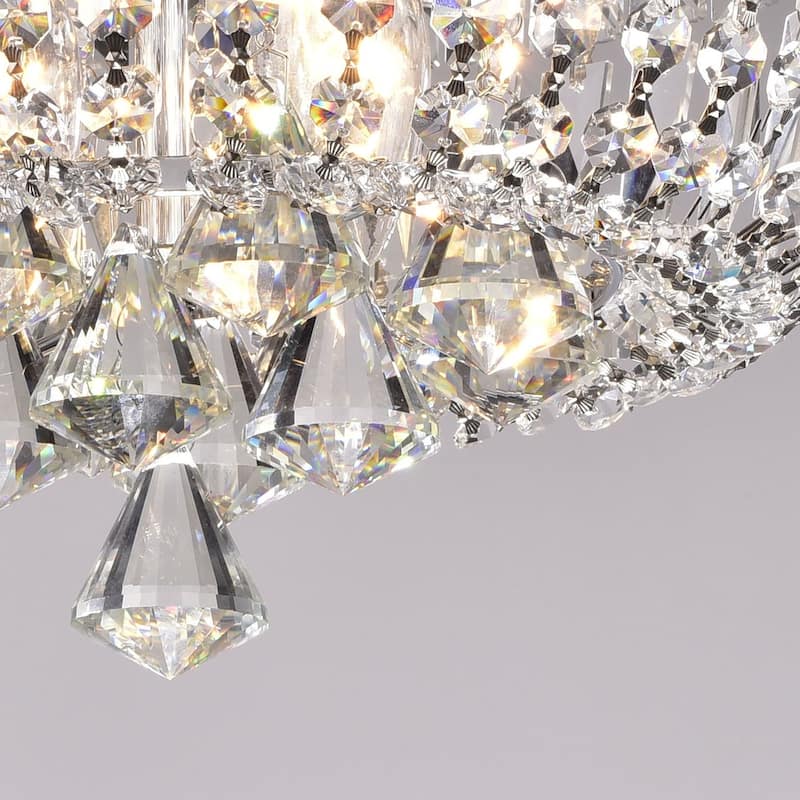 Elisa 4-light Chrome and Crystal Flushmount Chandelier