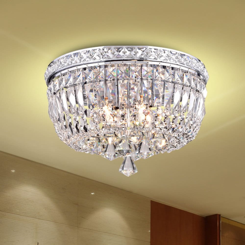 Jojospring Elisa 4-light Chrome and Crystal Flushmount Chandelier