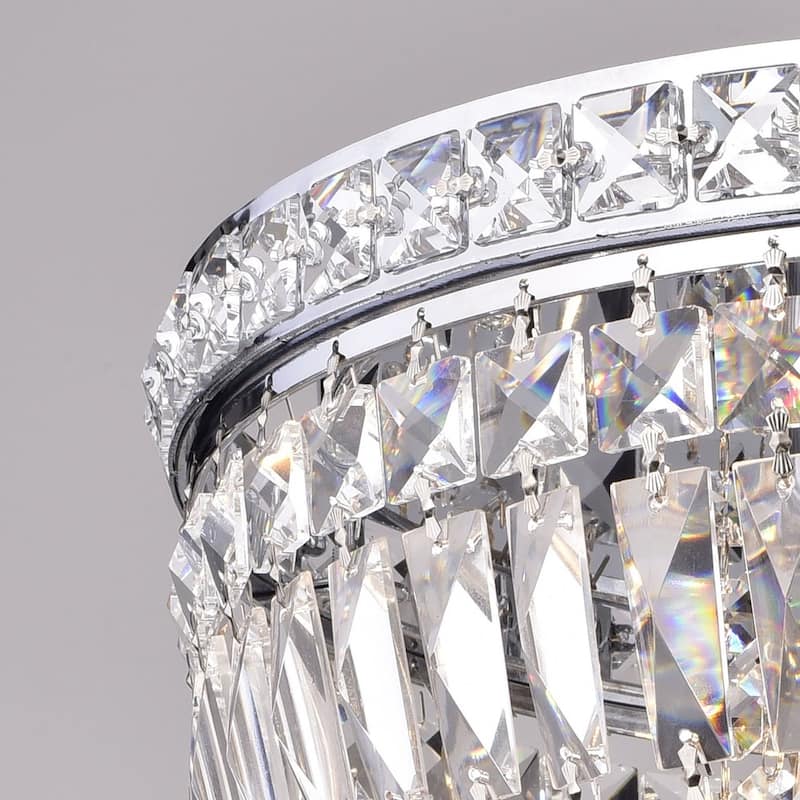 Elisa 4-light Chrome and Crystal Flushmount Chandelier