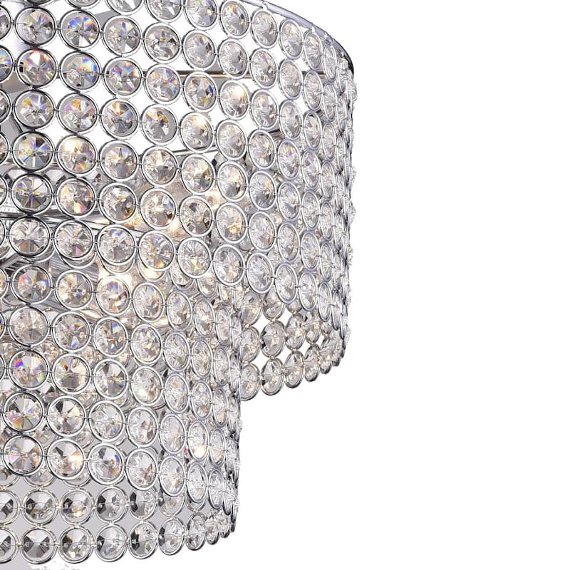 Ainhoa 5-light Chrome Double Round Crystal Chandelier