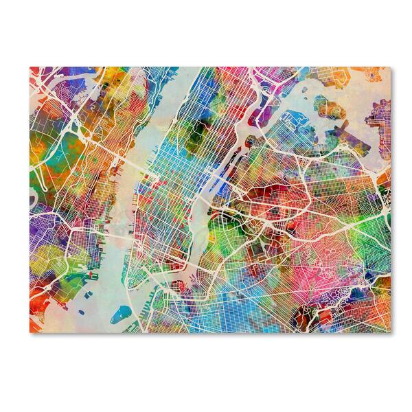 Michael Tompsett 'New York City Street Map' Canvas Wall Art Overstock
