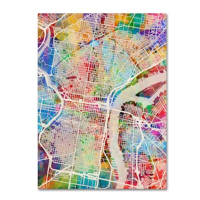 Michael Tompsett 'Philadelphia Pennsylvania Street Map' Canvas Wall Art