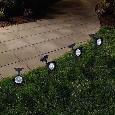 Pure Garden Outdoor Solar Yard Spot Lights - Set of 4