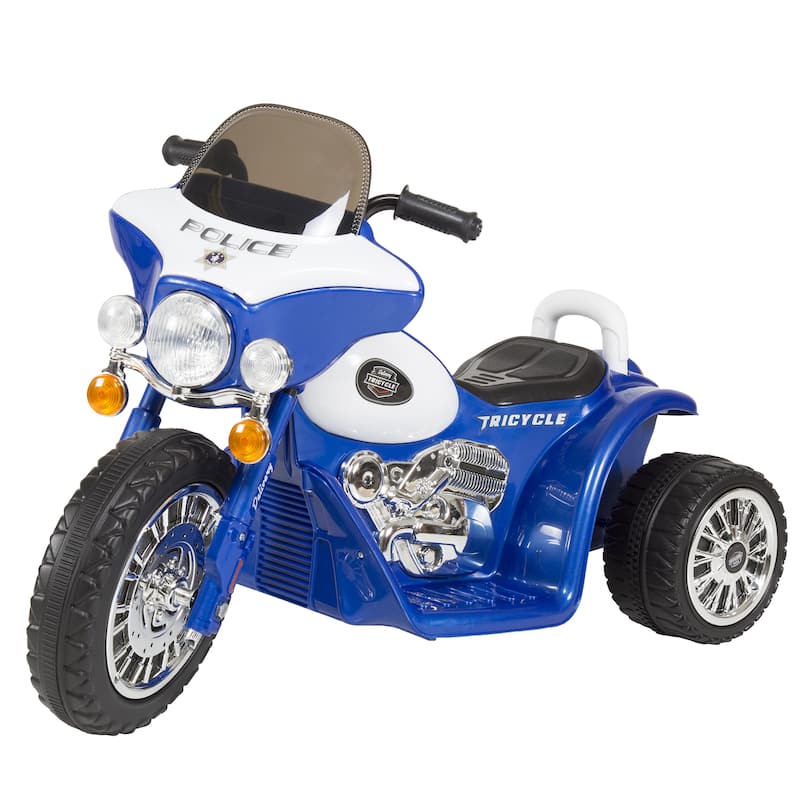 3 Wheel Mini Motorcycle for Kids Battery Powered Ride on Toy by Rockin Rollers Toys for Boys & Girls - Blue