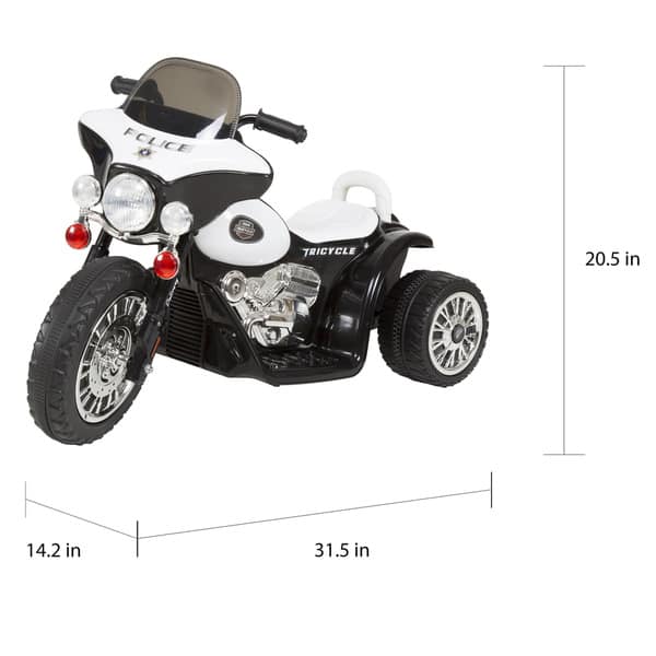 3 Wheel Mini Motorcycle For Kids Battery Powered Ride On Toy By Rockin Rollers Toys For Boys Girls Police Car Overstock