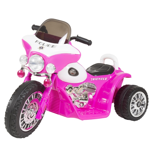 Electric Cars For Kids To Ride On Toys Police Riding Motorcycle Trike 6V Girls 