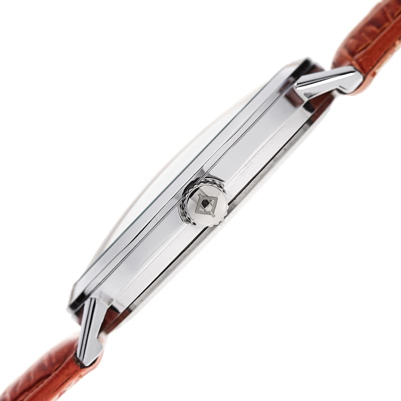 Akribos XXIV Men's Classic Quartz Date Display Leather Silver-Tone Strap Watch - brown
