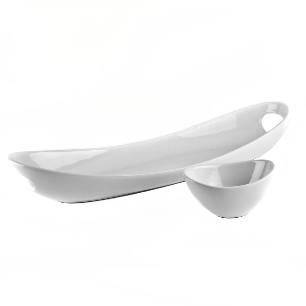 Blue Harbor Ceramic 2-piece Chip and Dip Set