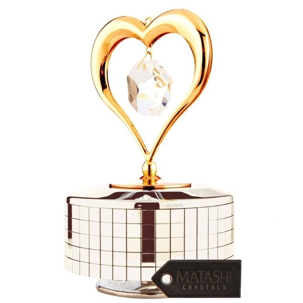 Matashi 24K Gold or Silver Plated Music Box Ballerina Variations Made with Genuine Matashi Crystals