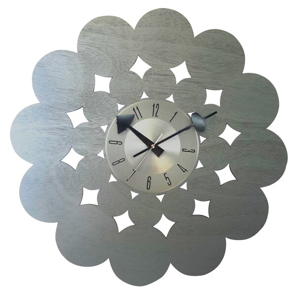 Shop Mid-Century Modern Handmade Laser Cut Wood 20 Inch Clock - On Sale ...