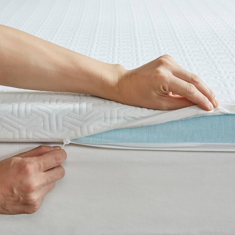 Madison Park 2-Inch Gel Memory Foam Stain Resistant and Non-skid Backing Mattress Topper - White