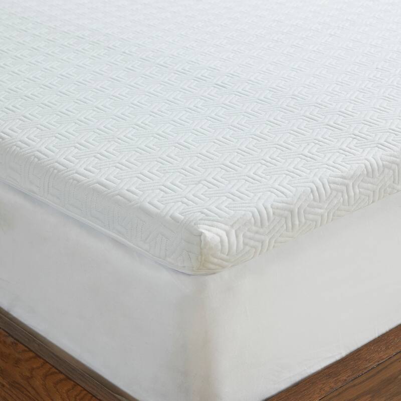Madison Park 2-Inch Gel Memory Foam Stain Resistant and Non-skid Backing Mattress Topper - White