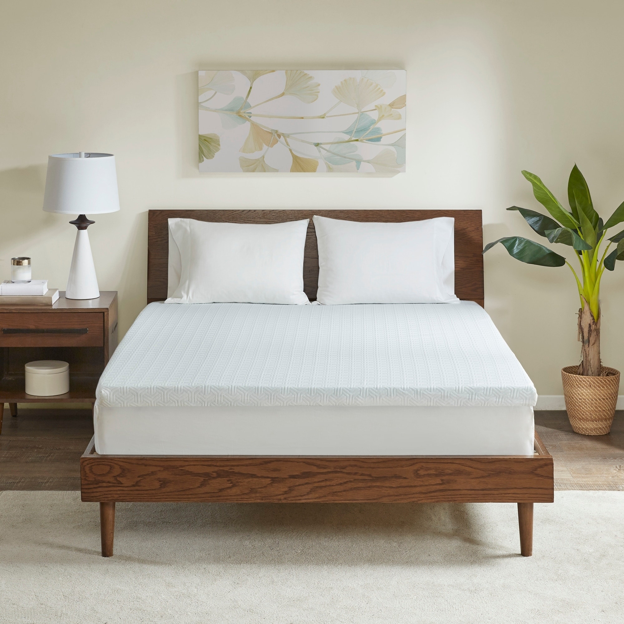 Madison Park 2" Gel Memory Foam with 3M Cover Mattress Topper - White