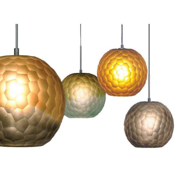 Shop Jesco 1 Light Hand Blown Chiseled Frosted Spherical Glass Mini Pendant Kit Free Shipping