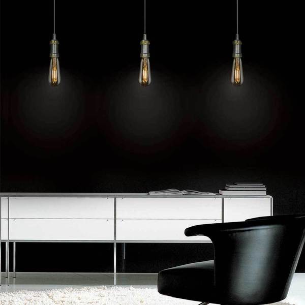 JESCO 1-Light LED Retro Pendant With Low Profile Round Ceiling Canopy