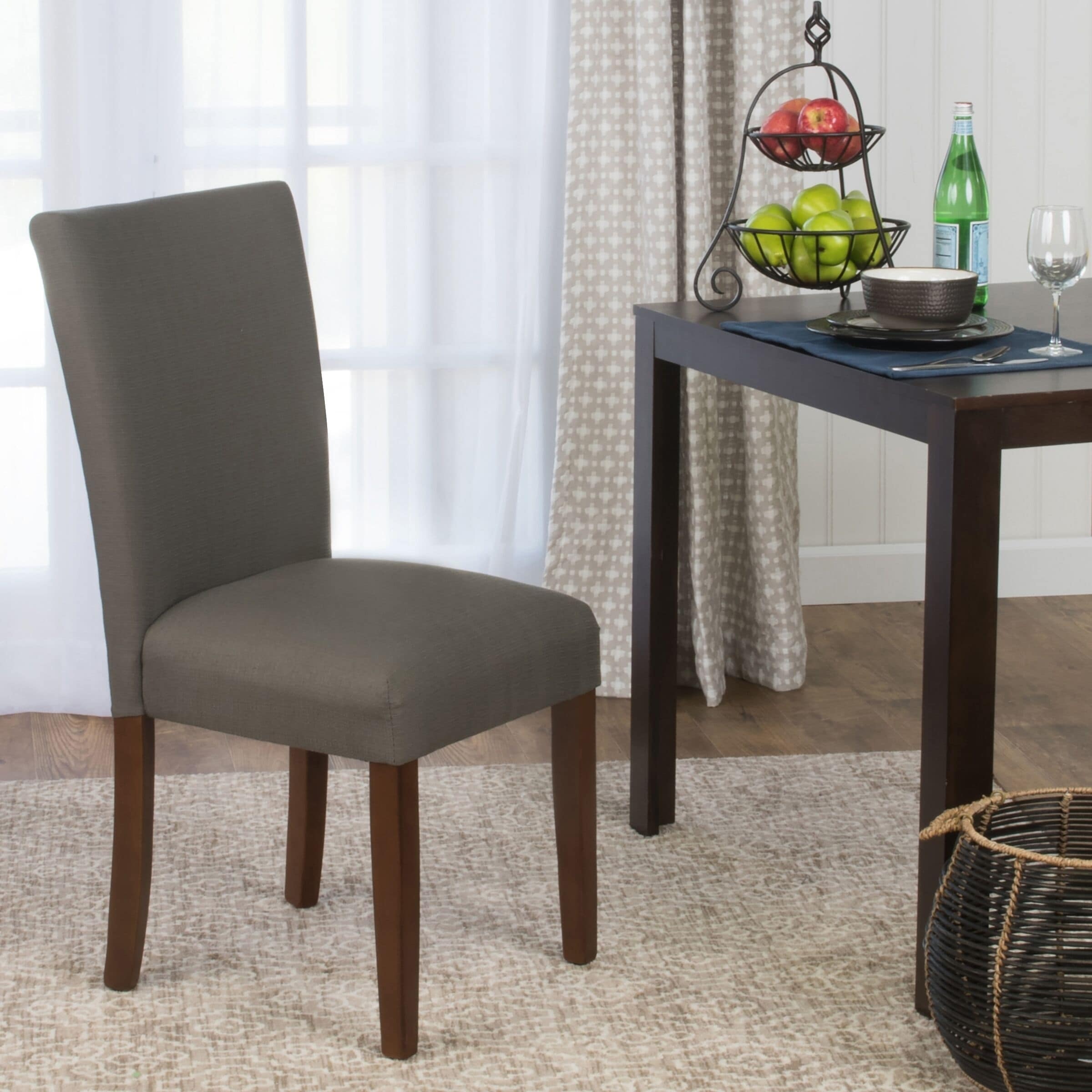 HomePop Parson Dining Chair- Textured Everly Truffle - Single