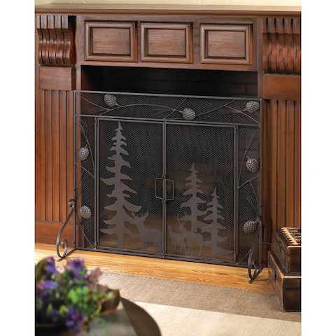 Pine Cones Woodland Fireplace Screen