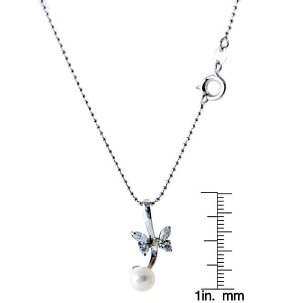 10k and Rhodium Butterfly Pendant