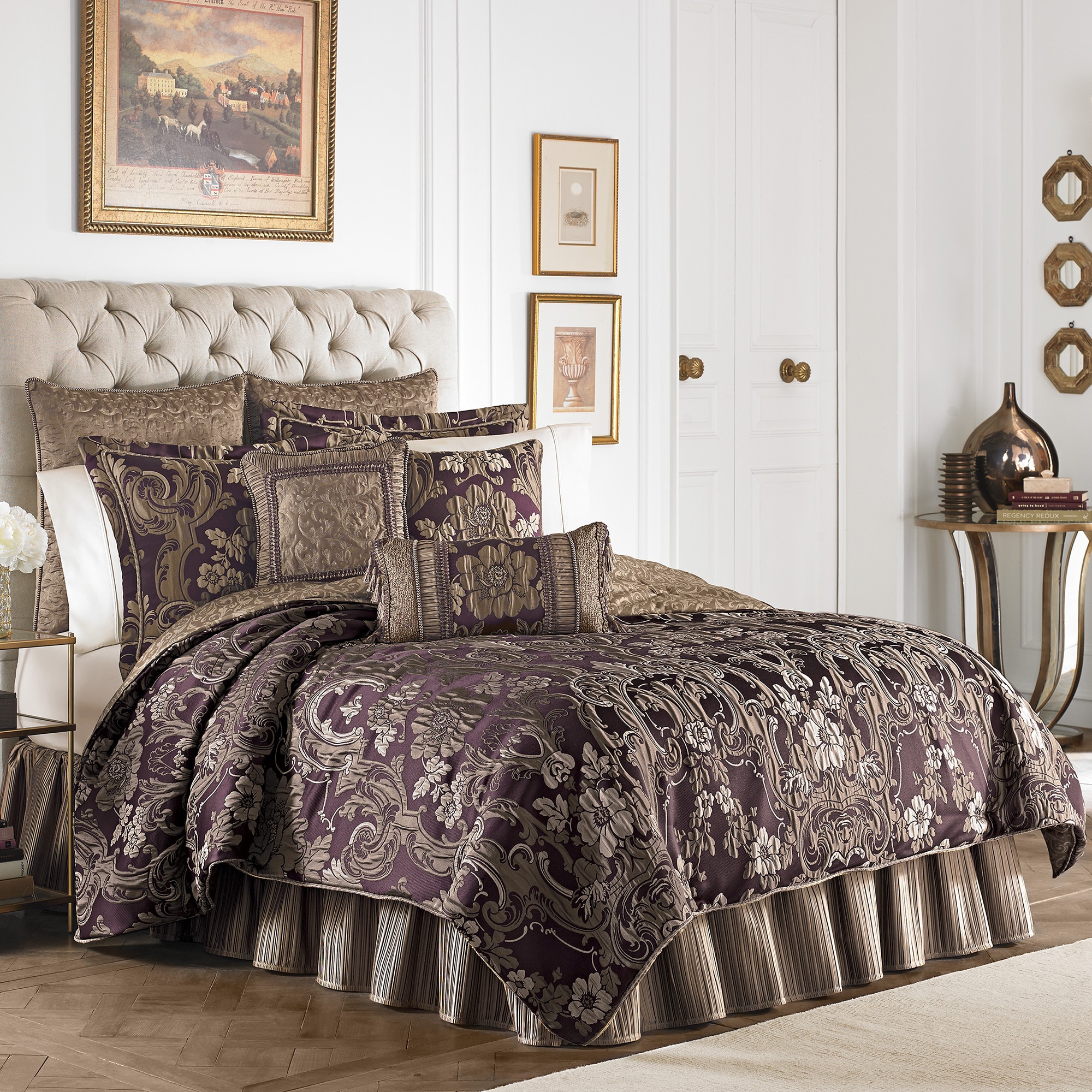 Shop Croscill Everly Plum And Gold 4 Piece Comforter Set