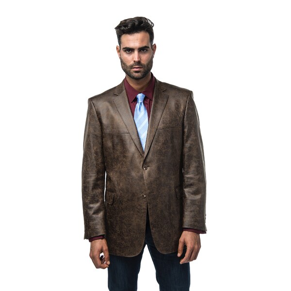 Shop Verno Bellante Men's Dark Brown Faux Leather Classic Fit Sports