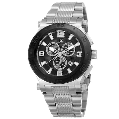 Joshua & Sons Men's Swiss Quartz Chronograph Multifunction Stainless Steel Silver-Tone Bracelet Watc - silver