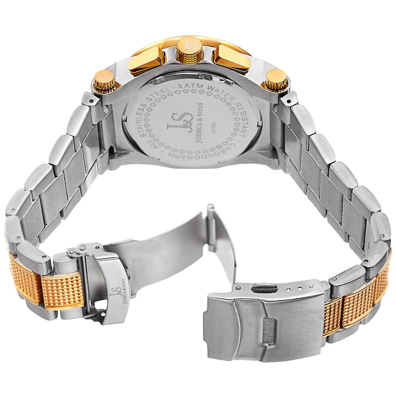 Joshua & Sons Men's Swiss Quartz Chronograph Multifunction Stainless Steel Two-Tone Bracelet Watch - Gold