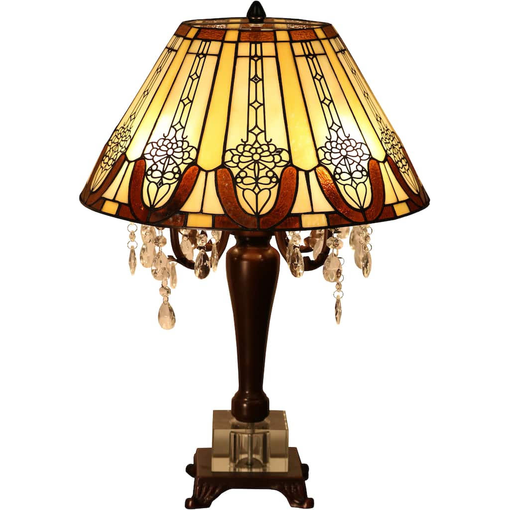 Karly 4-light Tiffany-style 16-inch Crystal Table Lamp