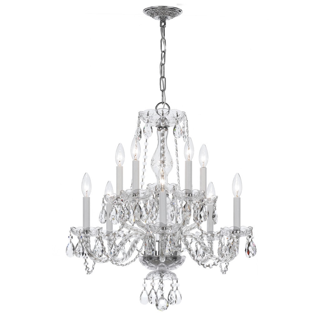 10-light Chrome/ Crystal Chandelier - Chrome